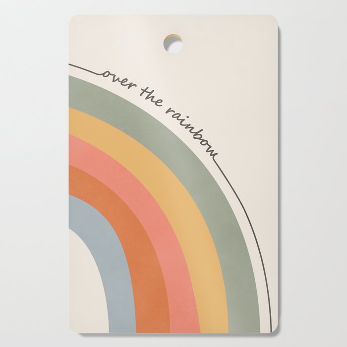 Retro Boho Rainbow with Quote Cutting Board Gallery Image 1