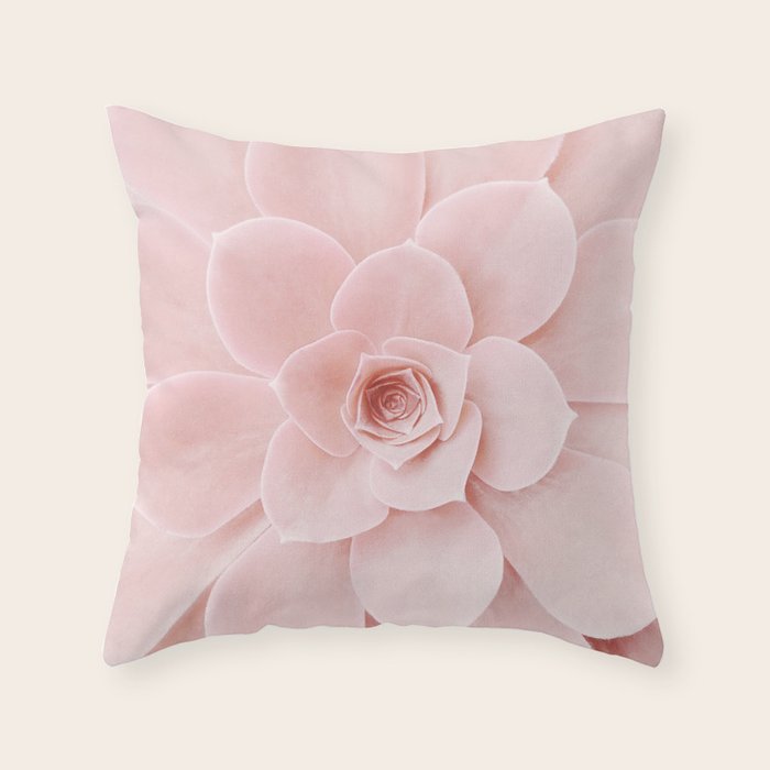 Blush Succulent Throw Pillow Gallery Image 6