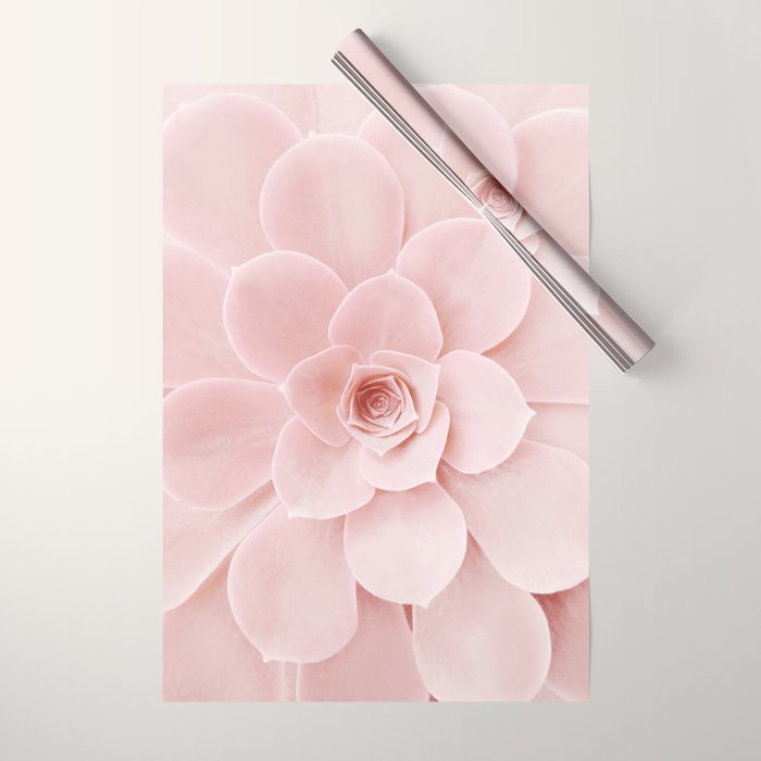 Blush Succulent Wrapping Paper Gallery Image 1
