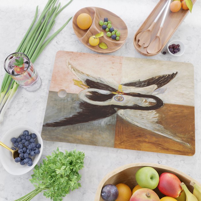 Hilma af klint The Swan,No,3 Cutting Board Gallery Image 2
