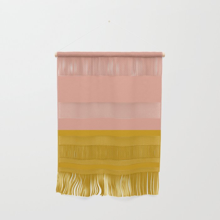 Blush Pink and Mustard Gold Minimalist Color Block Wall Hanging Gallery Image 1