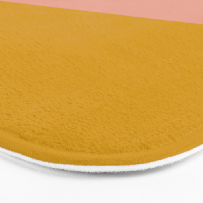 Blush Pink and Mustard Gold Minimalist Color Block Bath Mat Gallery Image 3
