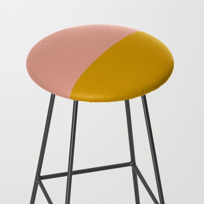 Blush Pink and Mustard Gold Minimalist Color Block Stool Gallery Image 2