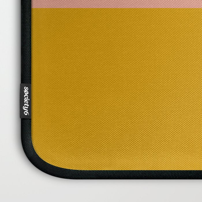 Blush Pink and Mustard Gold Minimalist Color Block Laptop Sleeve Gallery Image 3
