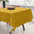 Blush Pink and Mustard Gold Minimalist Color Block Tablecloth Gallery Image 3