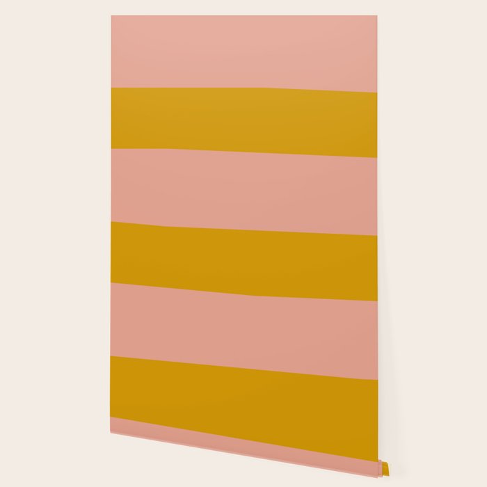 Blush Pink and Mustard Gold Minimalist Color Block Wallpaper Gallery Image 2