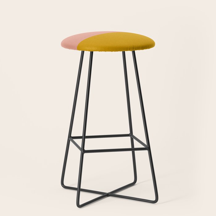 Blush Pink and Mustard Gold Minimalist Color Block Stool Gallery Image 1