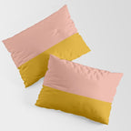 Blush Pink and Mustard Gold Minimalist Color Block Pillow Sham Gallery Image 3