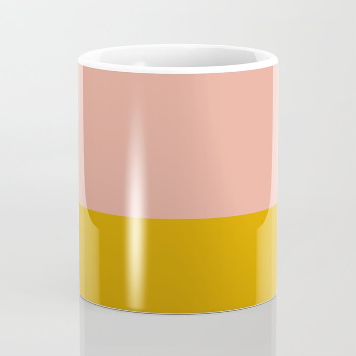 Blush Pink and Mustard Gold Minimalist Color Block Coffee Mug Gallery Image 4