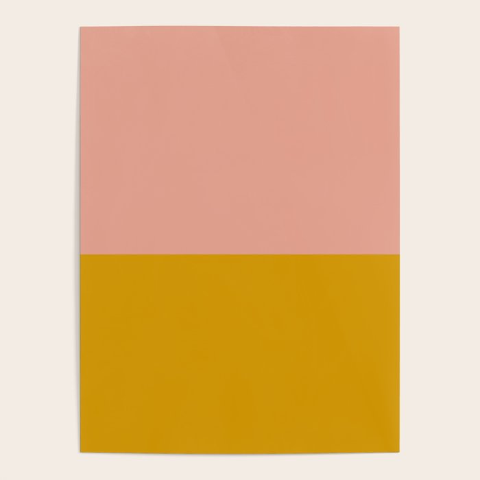 Blush Pink and Mustard Gold Minimalist Color Block Poster Gallery Image 1