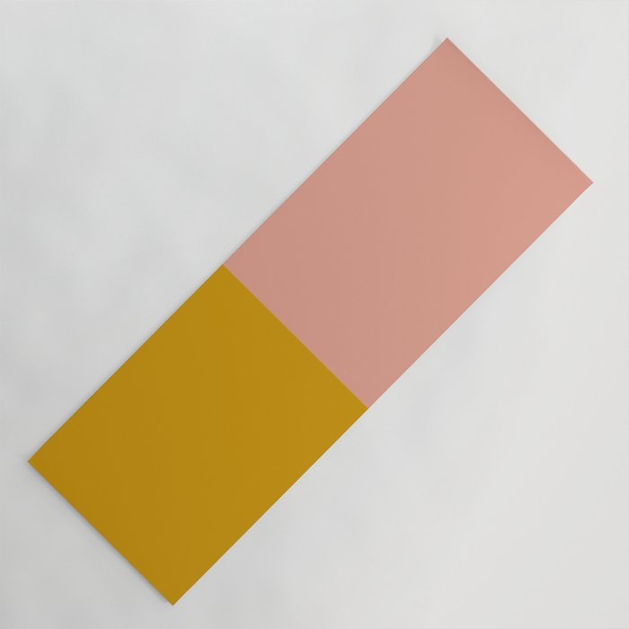 Blush Pink and Mustard Gold Minimalist Color Block Yoga Mat Gallery Image 1