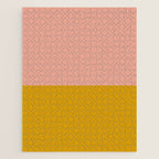 Blush Pink and Mustard Gold Minimalist Color Block Jigsaw Puzzle Gallery Image 1