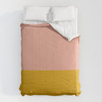 Blush Pink and Mustard Gold Minimalist Color Block Comforter Gallery Image 6