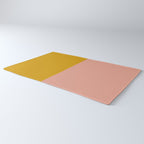 Blush Pink and Mustard Gold Minimalist Color Block Rug Gallery Image 3