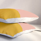 Blush Pink and Mustard Gold Minimalist Color Block Pillow Sham Gallery Image 3
