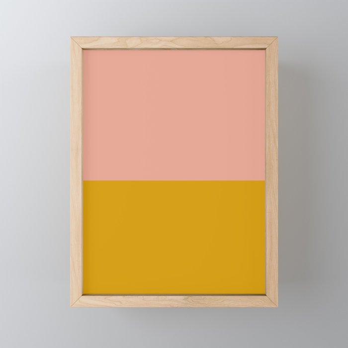 Blush Pink and Mustard Gold Minimalist Color Block Mini Art Print Gallery Image 1