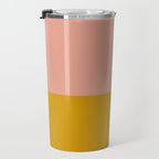 Blush Pink and Mustard Gold Minimalist Color Block Travel Mug Gallery Image 3