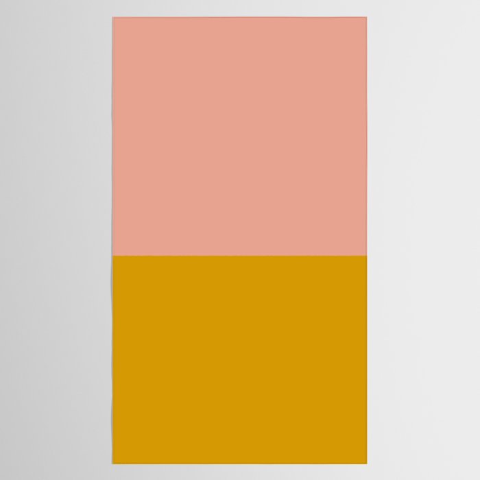 Blush Pink and Mustard Gold Minimalist Color Block Tablecloth Gallery Image 2