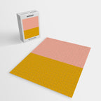 Blush Pink and Mustard Gold Minimalist Color Block Jigsaw Puzzle Gallery Image 2