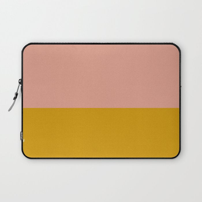 Blush Pink and Mustard Gold Minimalist Color Block Laptop Sleeve Gallery Image 1