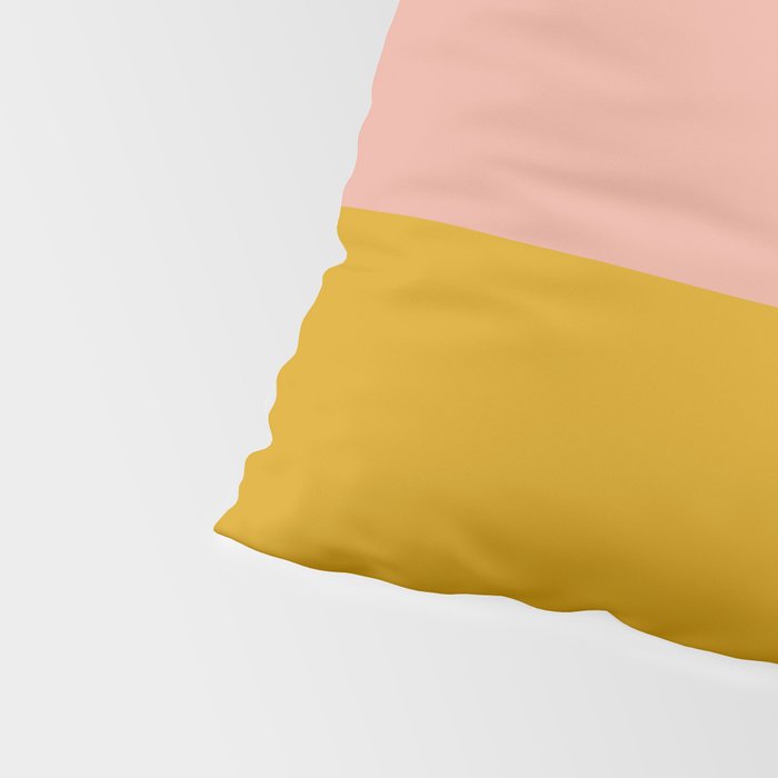 Blush Pink and Mustard Gold Minimalist Color Block Pillow Sham Gallery Image 4