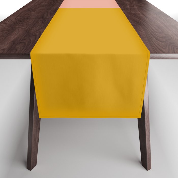 Blush Pink and Mustard Gold Minimalist Color Block Table Runner Gallery Image 1