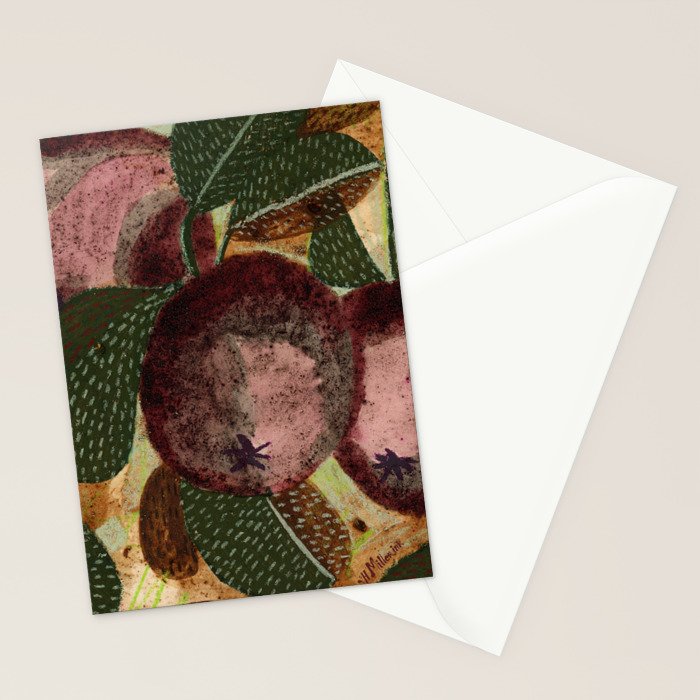 Fall Apple Orchard Painting in Red Delicious Stationery Card Gallery Image 2