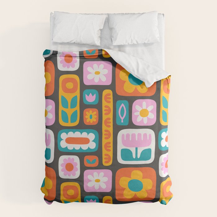 Vintage scandinavian floral art pattern Duvet Cover Gallery Image 6