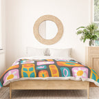 Vintage scandinavian floral art pattern Duvet Cover Gallery Image 3