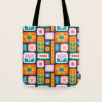 Vintage scandinavian floral art pattern Tote Bag Gallery Image 1