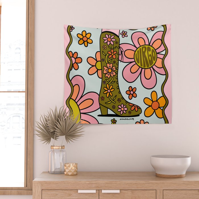 Virgo Groovy Boot Wall Tapestry Gallery Image 2