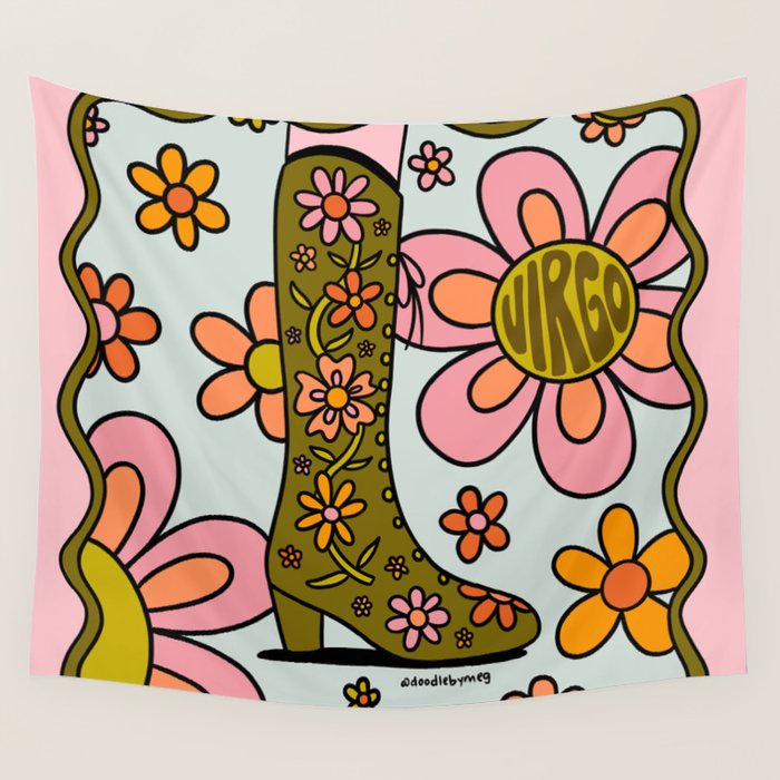 Virgo Groovy Boot Wall Tapestry Gallery Image 1