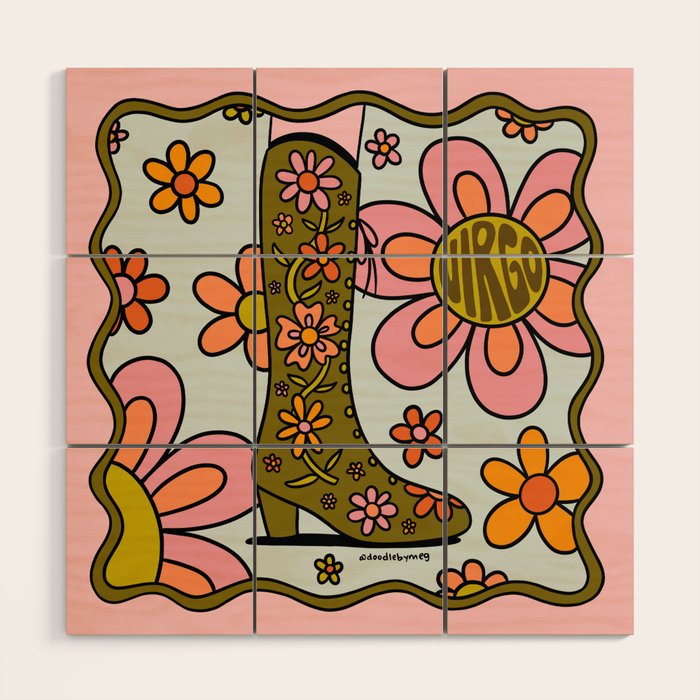 Virgo Groovy Boot Wood Wall Art Gallery Image 1