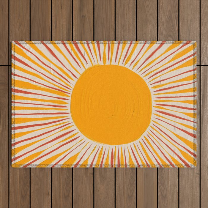 Retro Sunrise Outdoor Rug Gallery Image 1