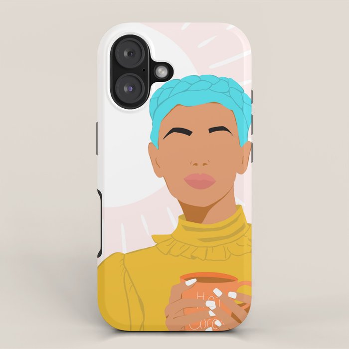 Girl WIth Blue Braids iPhone Case Gallery Image 1
