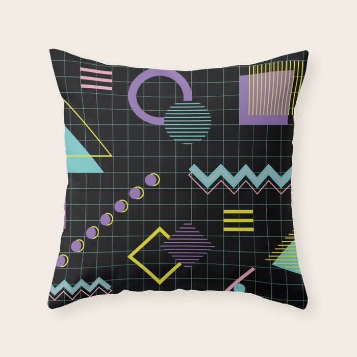 Memphis Pattern 4 - 80s Retro Throw Pillow Gallery Image 6