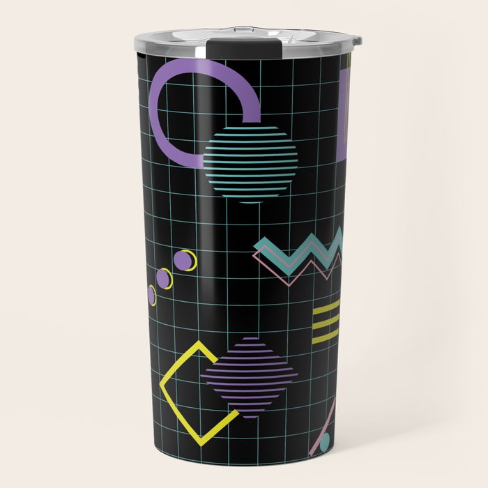 Memphis Pattern 4 - 80s Retro Travel Mug Gallery Image 1