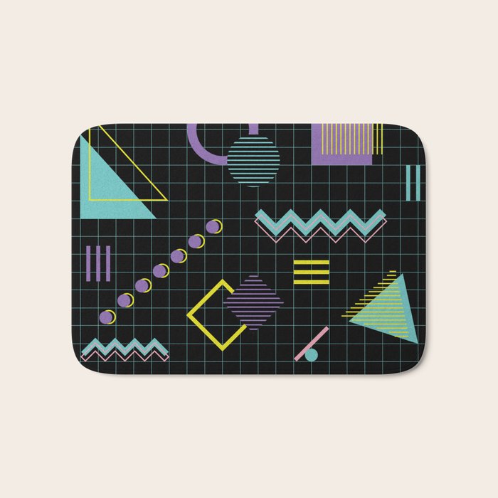 Memphis Pattern 4 - 80s Retro Bath Mat Gallery Image 1