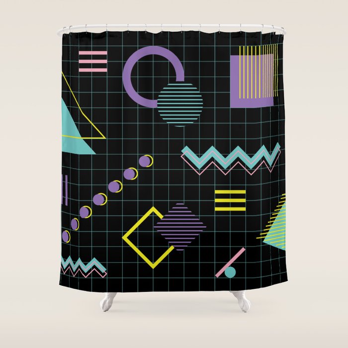 Memphis Pattern 4 - 80s Retro Shower Curtain Gallery Image 1
