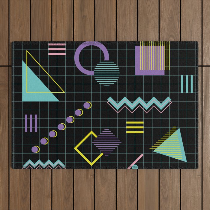 Memphis Pattern 4 - 80s Retro Outdoor Rug Gallery Image 1