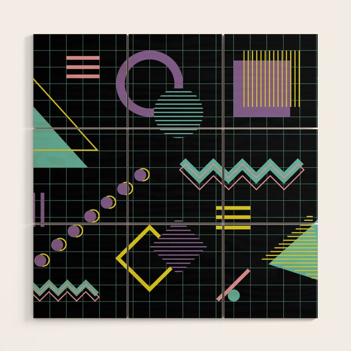 Memphis Pattern 4 - 80s Retro Wood Wall Art Gallery Image 1