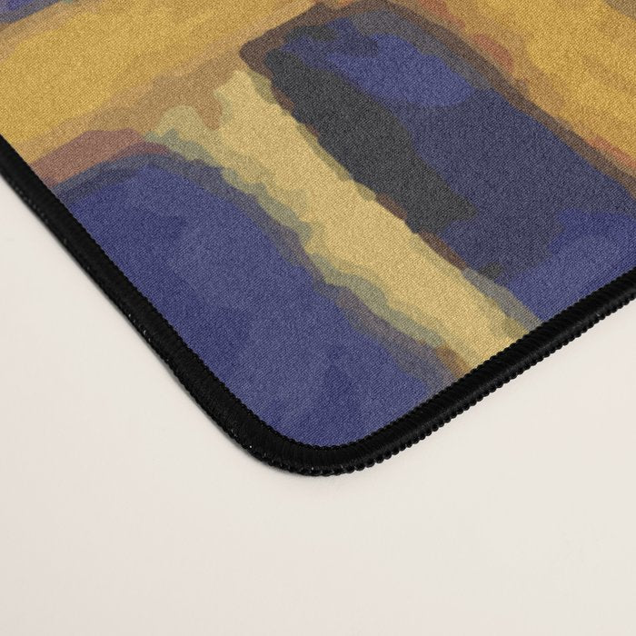 Gustav Klimt Style Cat with Green Eyes and a Colorful Scarf Desk Mat Gallery Image 4