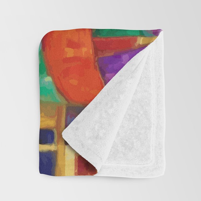 Gustav Klimt Style Cat with Green Eyes and a Colorful Scarf Throw Blanket Gallery Image 3