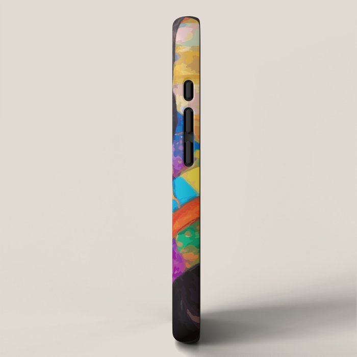 Gustav Klimt Style Cat with Green Eyes and a Colorful Scarf iPhone Case Gallery Image 2