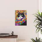 Gustav Klimt Style Cat with Green Eyes and a Colorful Scarf Poster Gallery Image 2