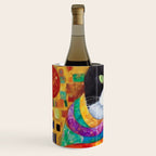 Gustav Klimt Style Cat with Green Eyes and a Colorful Scarf Wine Chiller Gallery Image 2