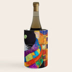 Gustav Klimt Style Cat with Green Eyes and a Colorful Scarf Wine Chiller Gallery Image 3