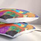 Gustav Klimt Style Cat with Green Eyes and a Colorful Scarf Pillow Sham Gallery Image 3