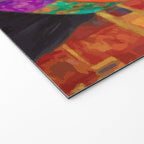 Gustav Klimt Style Cat with Green Eyes and a Colorful Scarf Welcome Mat Gallery Image 2