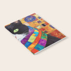 Gustav Klimt Style Cat with Green Eyes and a Colorful Scarf Notebook Gallery Image 2